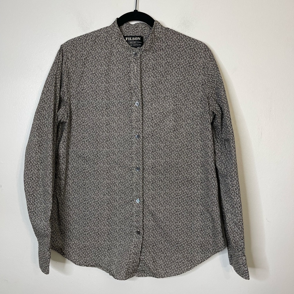 Filson Women's Black and White Button Down Shirt